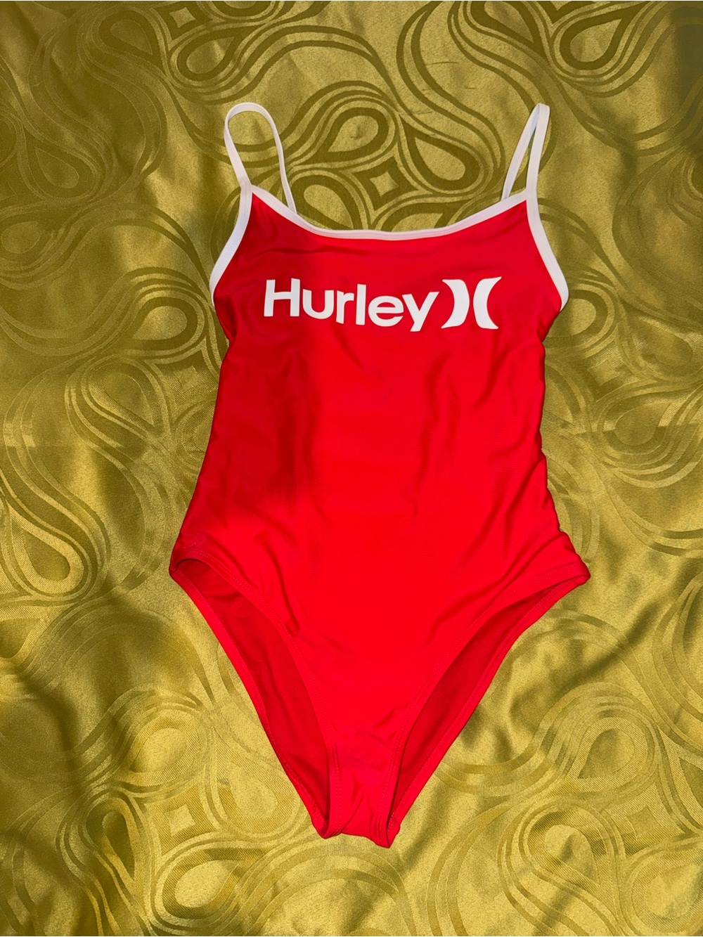 Hurley Red One-Piece Swimsuit with White Trim size S